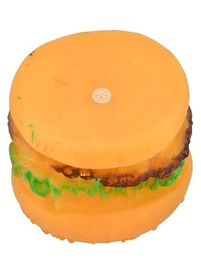 Pups&Pets Squeaky Non Toxic Rubber Burger Shape Chew Toy with Squeaky Sound Toy Perfect for Dogs and Puppies | Enhance Playtime & Promote Dental Health - Multicolor (Pack of 1) - Image 2